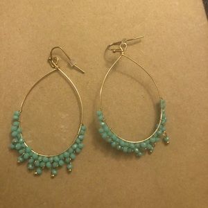 Drop hoop earrings.